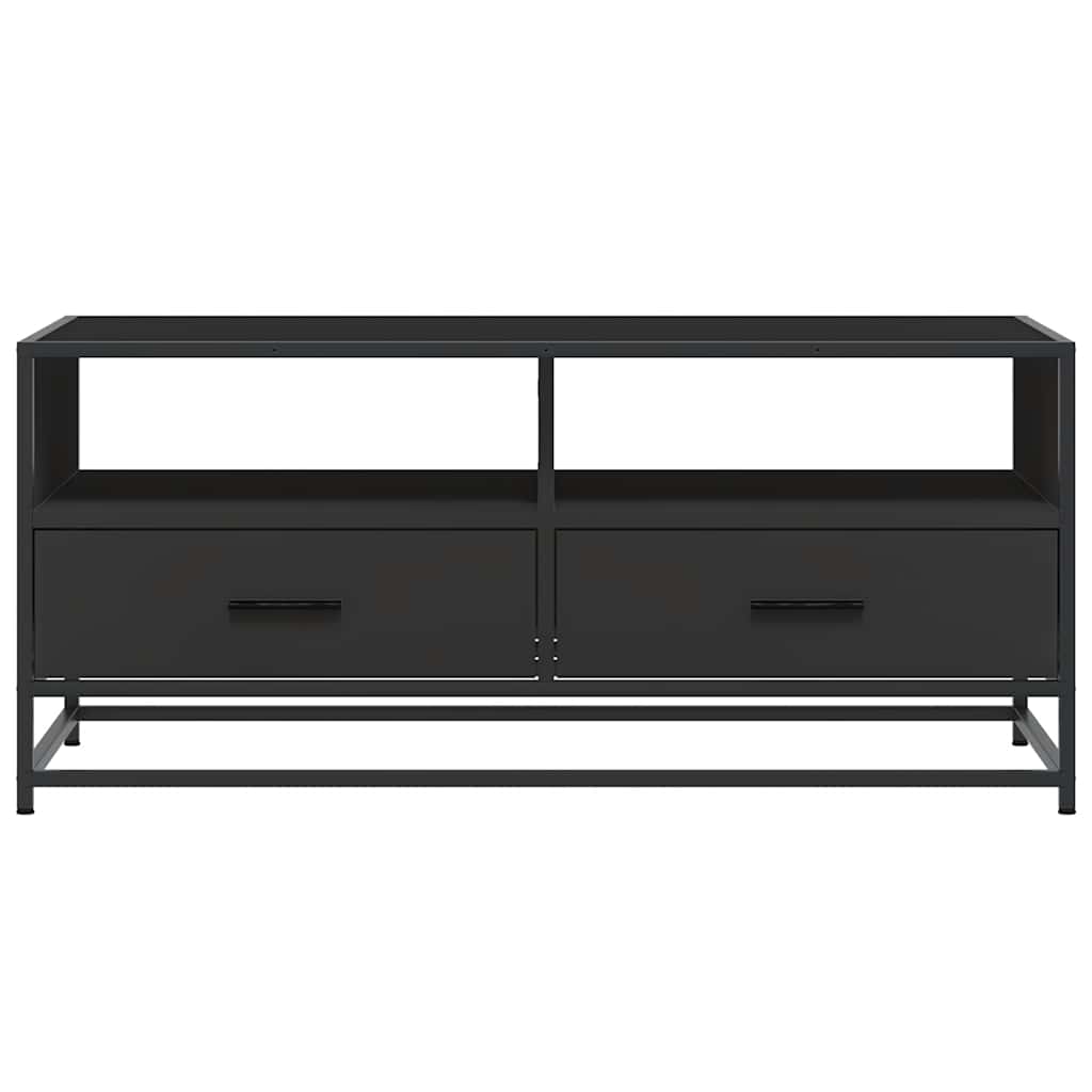 Măsuță de cafea, negru, 100x50x45 cm, lemn prelucrat și metal GartenMobel Dekor