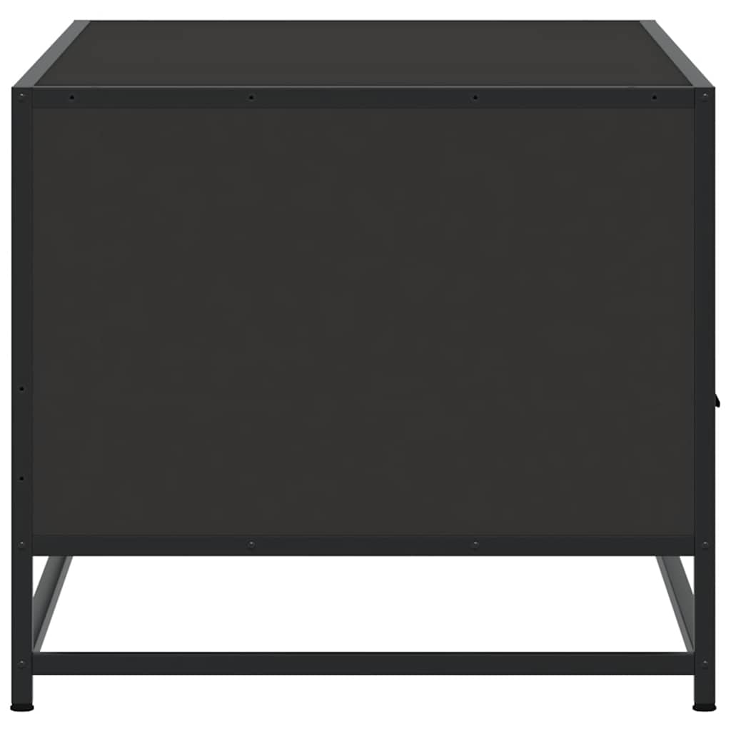 Măsuță de cafea, negru, 100x50x45 cm, lemn prelucrat și metal GartenMobel Dekor