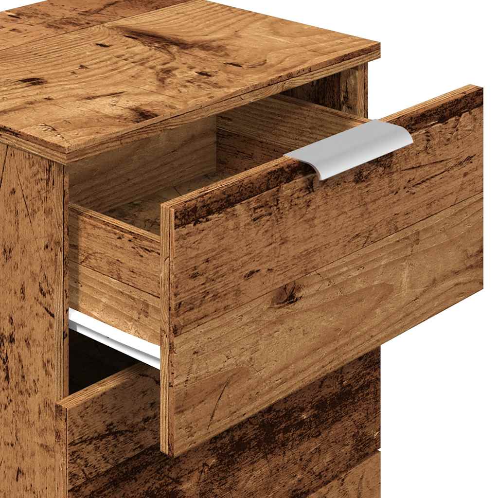 Noptiere, 2 buc, lemn învechit, 40x36x65 cm, lemn prelucrat GartenMobel Dekor