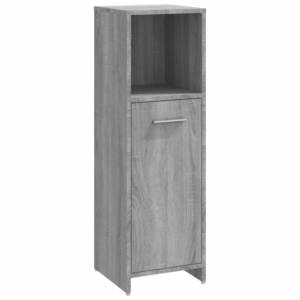 Set mobilier de baie, 4 piese, gri sonoma, lemn prelucrat GartenMobel Dekor