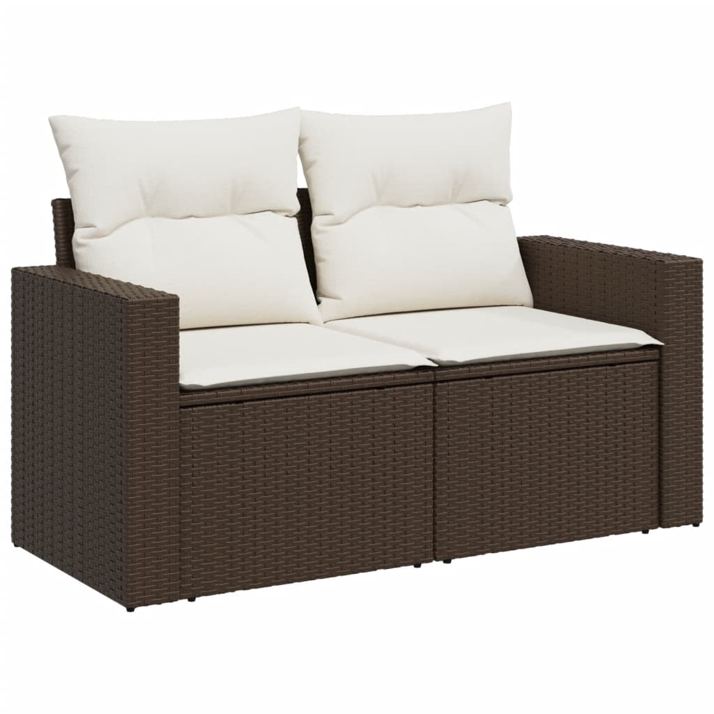 Set canapele de grădină cu perne, 11 piese, maro, poliratan GartenMobel Dekor