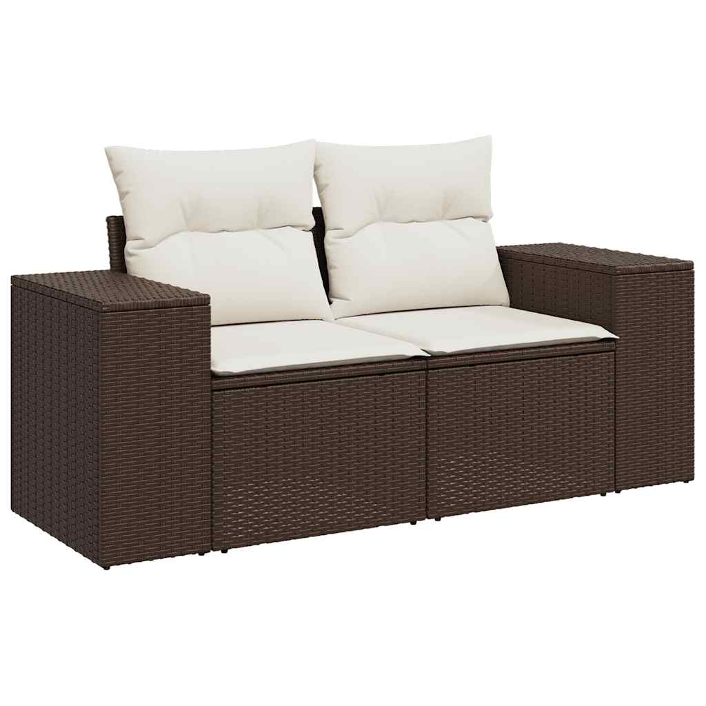 Set canapele de grădină cu perne, 6 piese, maro, poliratan GartenMobel Dekor