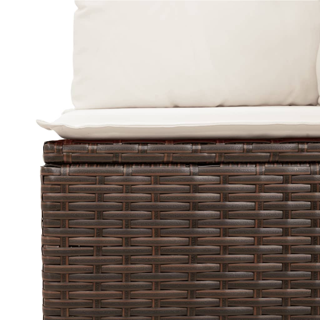 Set canapele de grădină cu perne, 7 piese, maro, poliratan GartenMobel Dekor