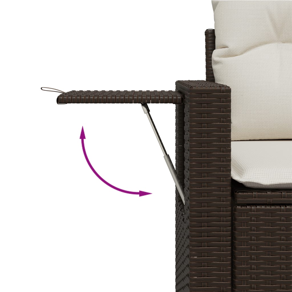 Set canapele de grădină cu perne, 7 piese, maro, poliratan GartenMobel Dekor