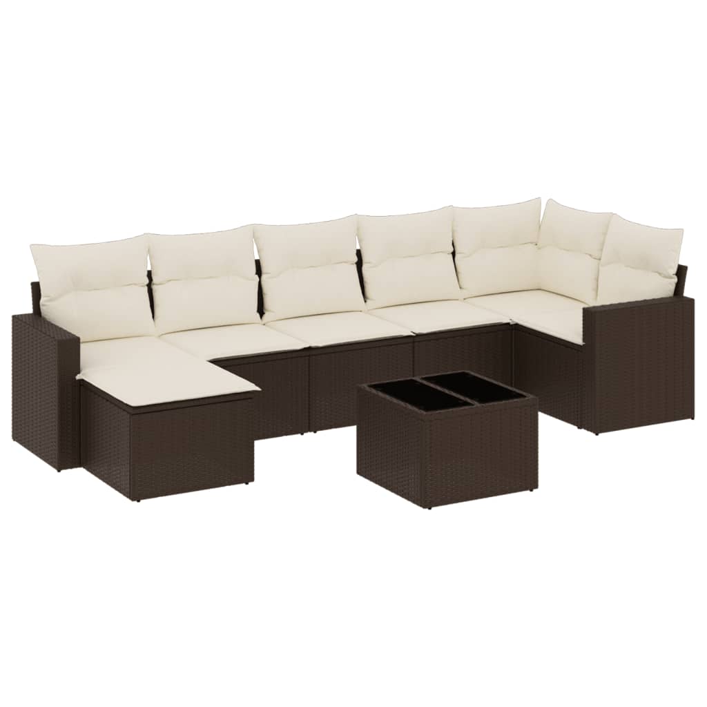 Set canapele de grădină cu perne, 8 piese, maro, poliratan GartenMobel Dekor