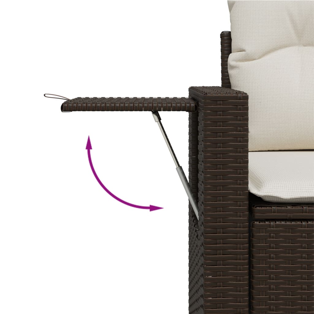 Set canapele de grădină cu perne, 8 piese, maro, poliratan GartenMobel Dekor