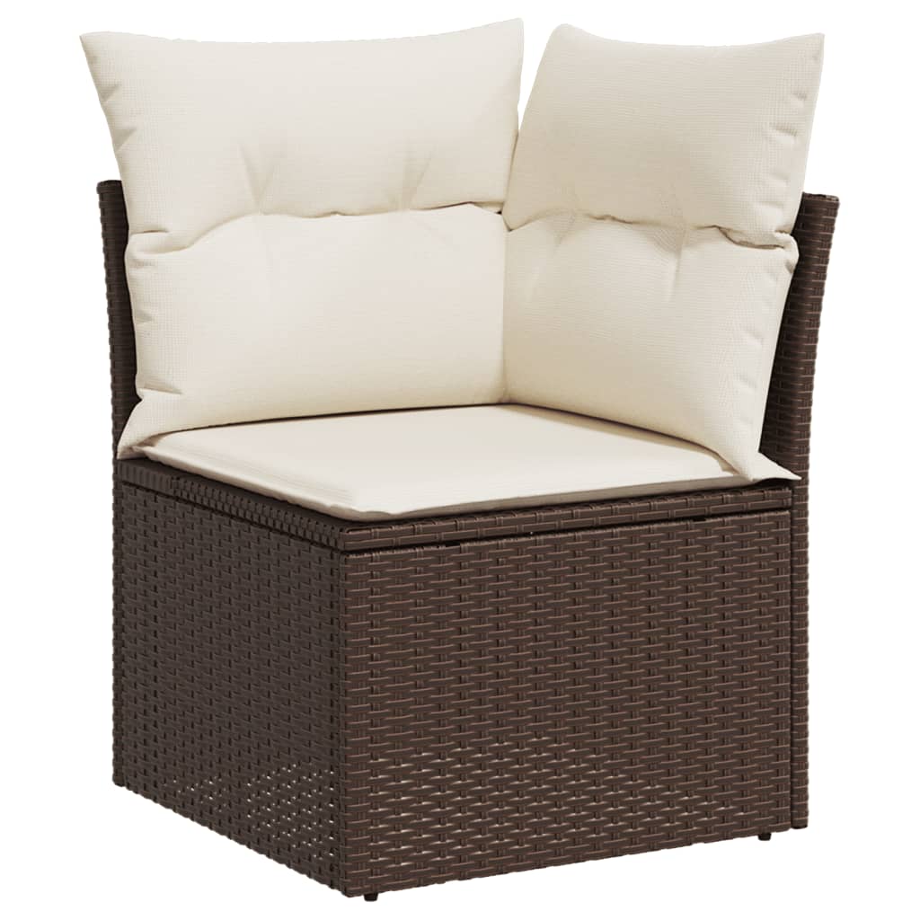 Set canapele de grădină cu perne, 7 piese, maro, poliratan GartenMobel Dekor