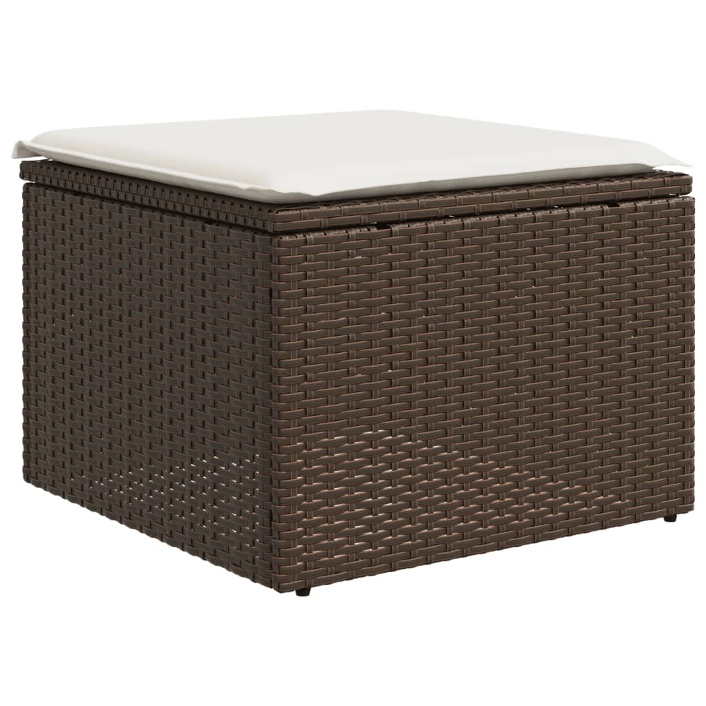 Set canapele de grădină cu perne, 7 piese, maro, poliratan GartenMobel Dekor