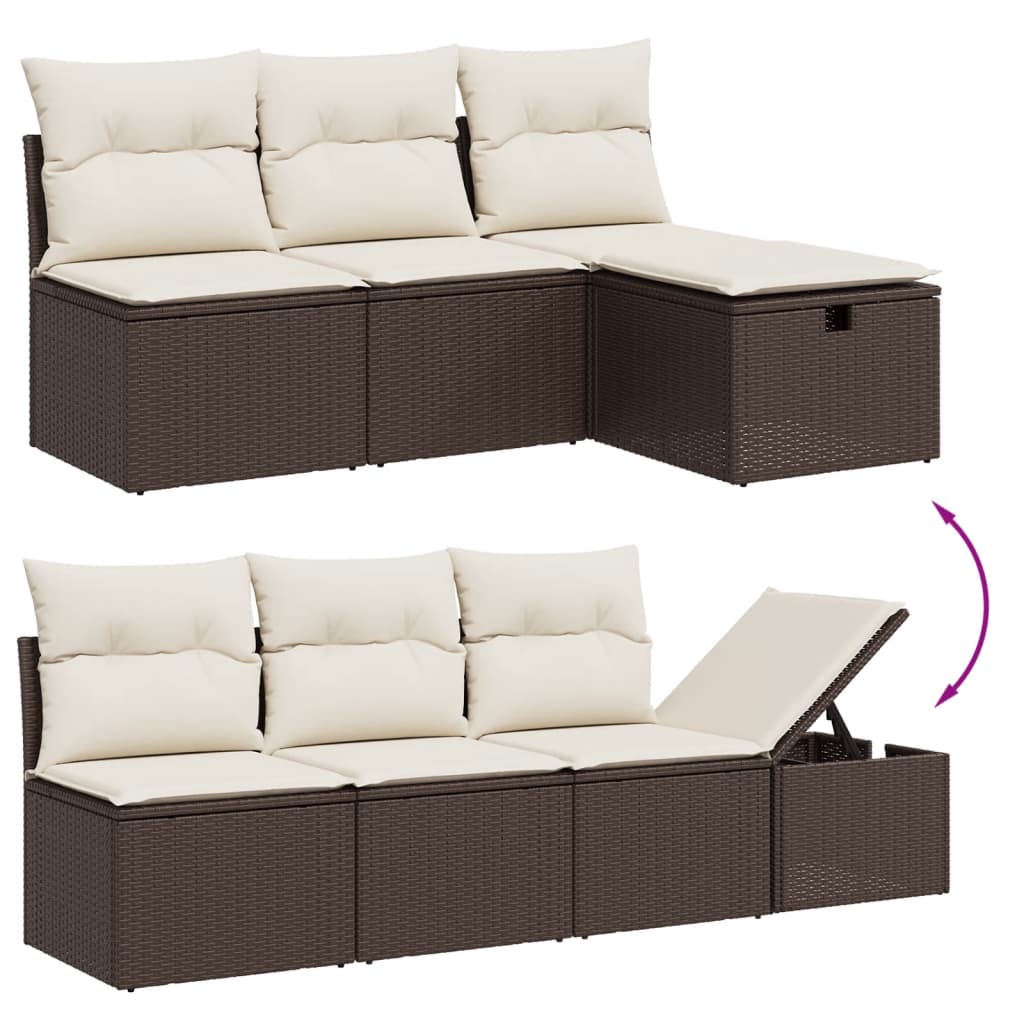 Set canapele de grădină cu perne, 8 piese, maro, poliratan GartenMobel Dekor