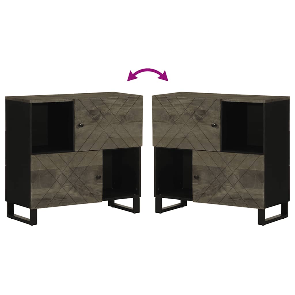 Bufetă neagră 80x33x75 cm lemn masiv de mango GartenMobel Dekor