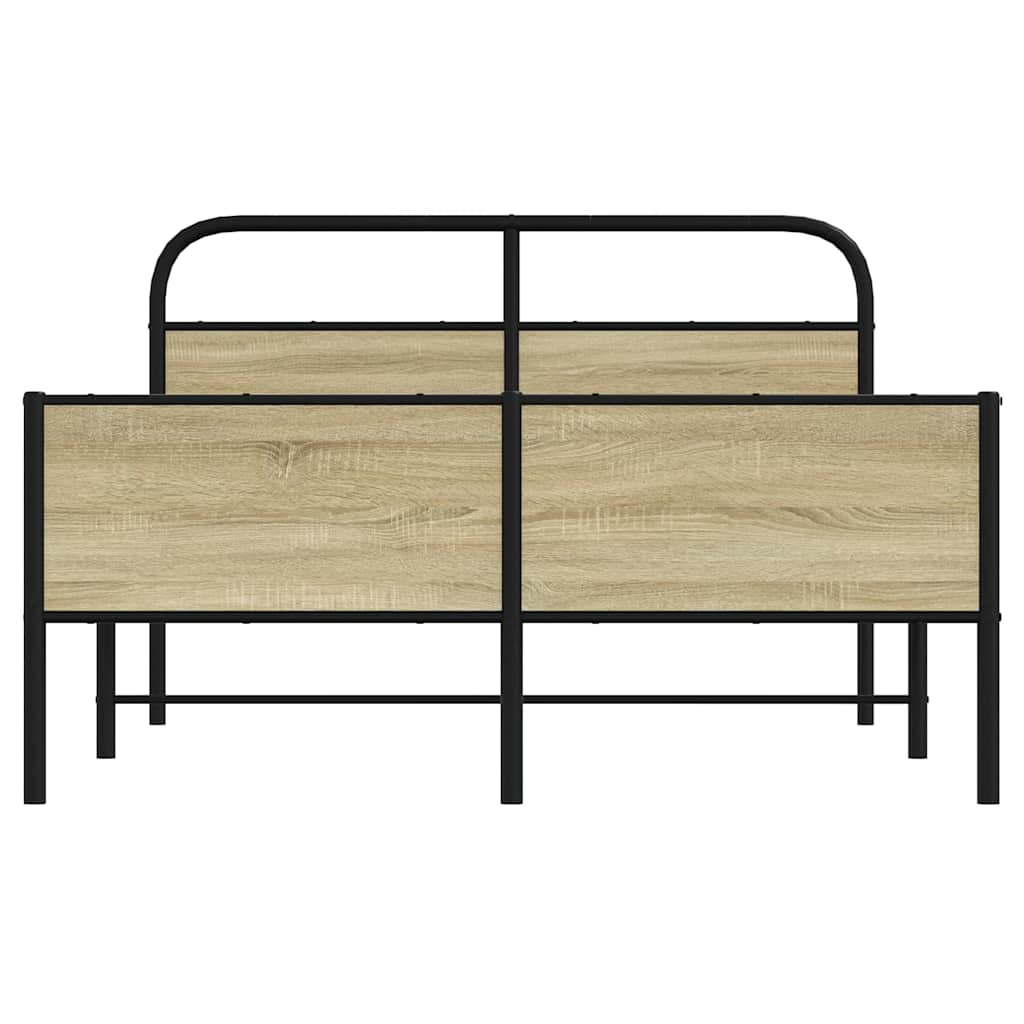 Cadru de pat fără saltea 120x190 cm Lemn derivat stejar Sonoma GartenMobel Dekor