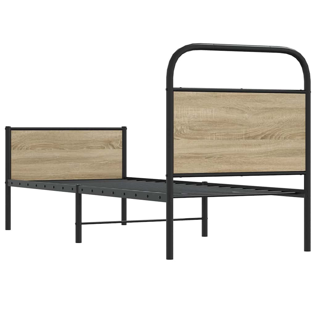 Cadru de pat fără saltea 80x200 cm Lemn prelucrat stejar Sonoma GartenMobel Dekor