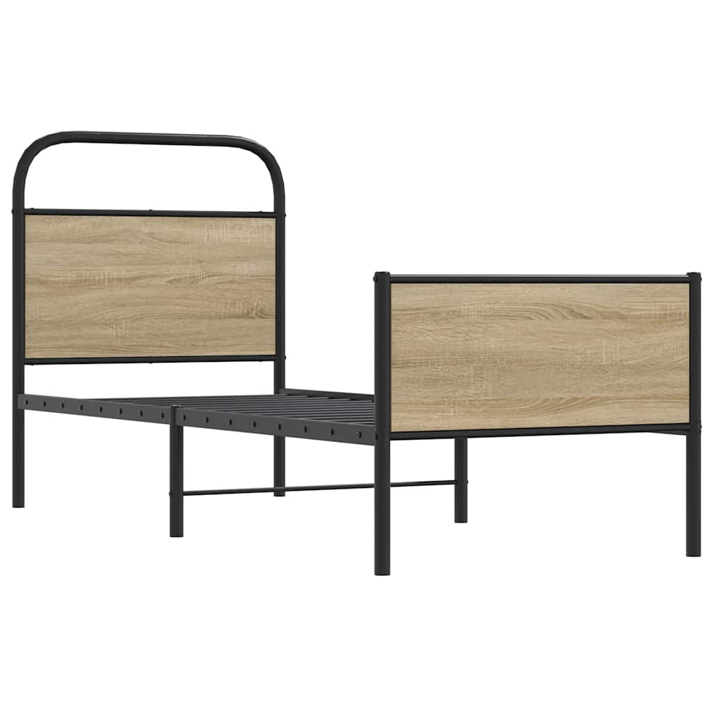 Cadru de pat fără saltea 80x200 cm Lemn prelucrat stejar Sonoma GartenMobel Dekor