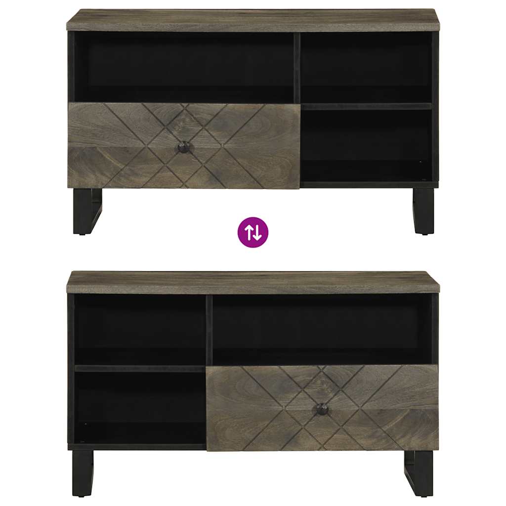 Dulap TV, negru, 80x33x46 cm, lemn masiv de mango GartenMobel Dekor