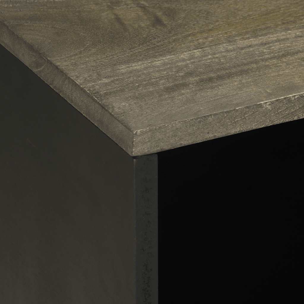 Dulap TV, negru, 80x33x46 cm, lemn masiv de mango GartenMobel Dekor