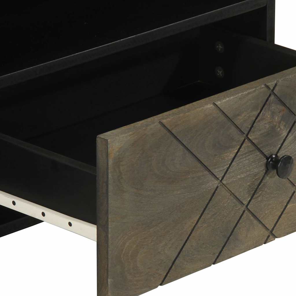 Dulap TV, negru, 80x33x46 cm, lemn masiv de mango GartenMobel Dekor