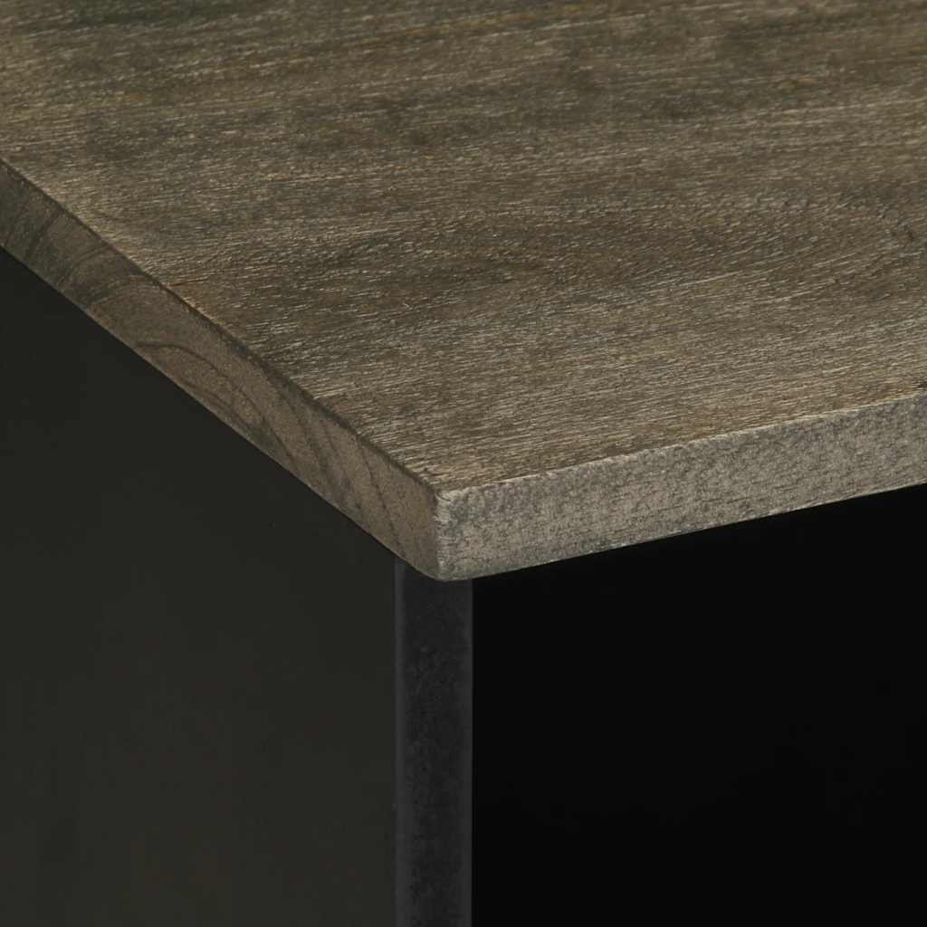 Dulap TV, negru, 80x33x46 cm, lemn masiv de mango GartenMobel Dekor