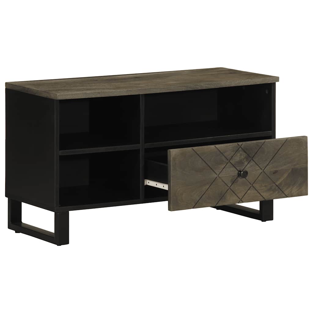Dulap TV, negru, 80x33x46 cm, lemn masiv de mango GartenMobel Dekor