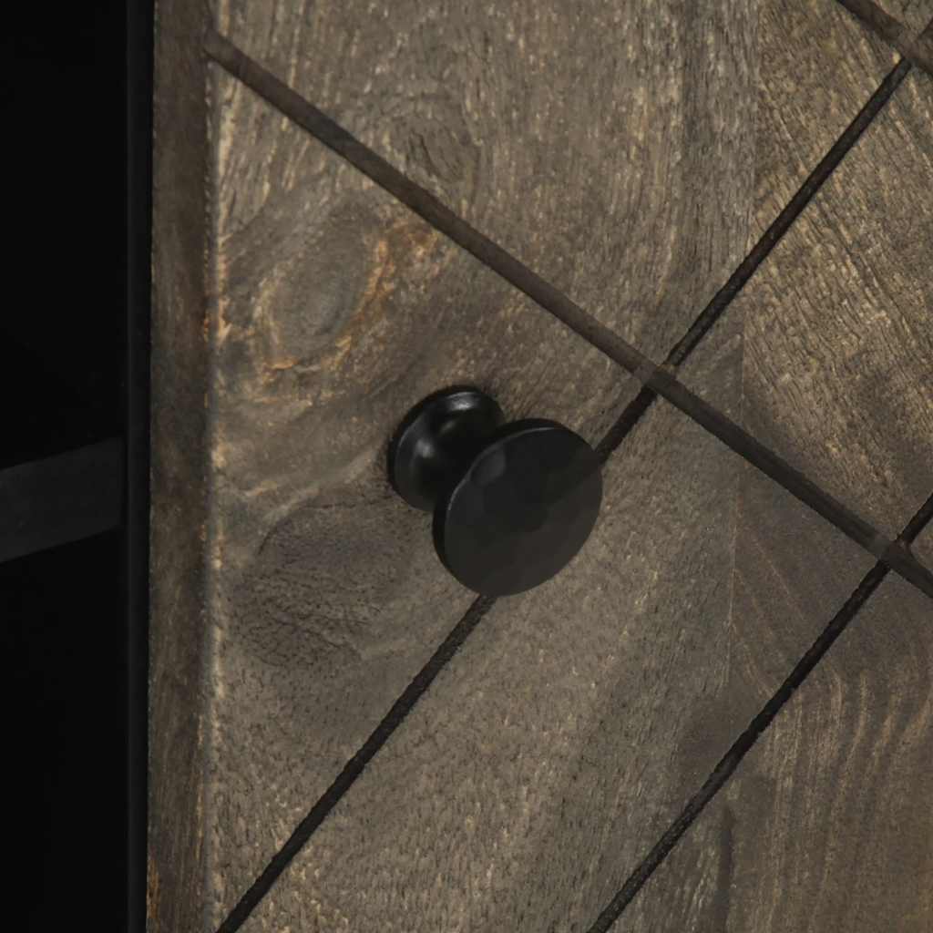 Dulap TV, negru, 80x33x46 cm, lemn masiv de mango GartenMobel Dekor