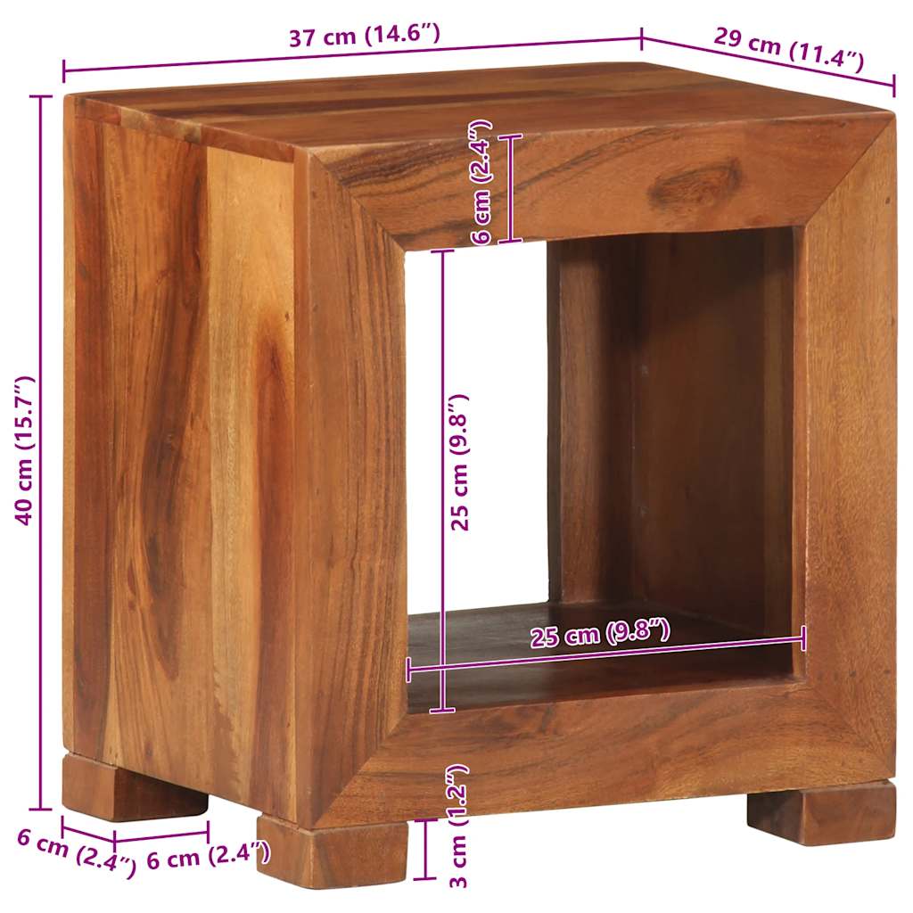 Masă laterală 37x29x40 cm din lemn masiv de salcâm GartenMobel Dekor