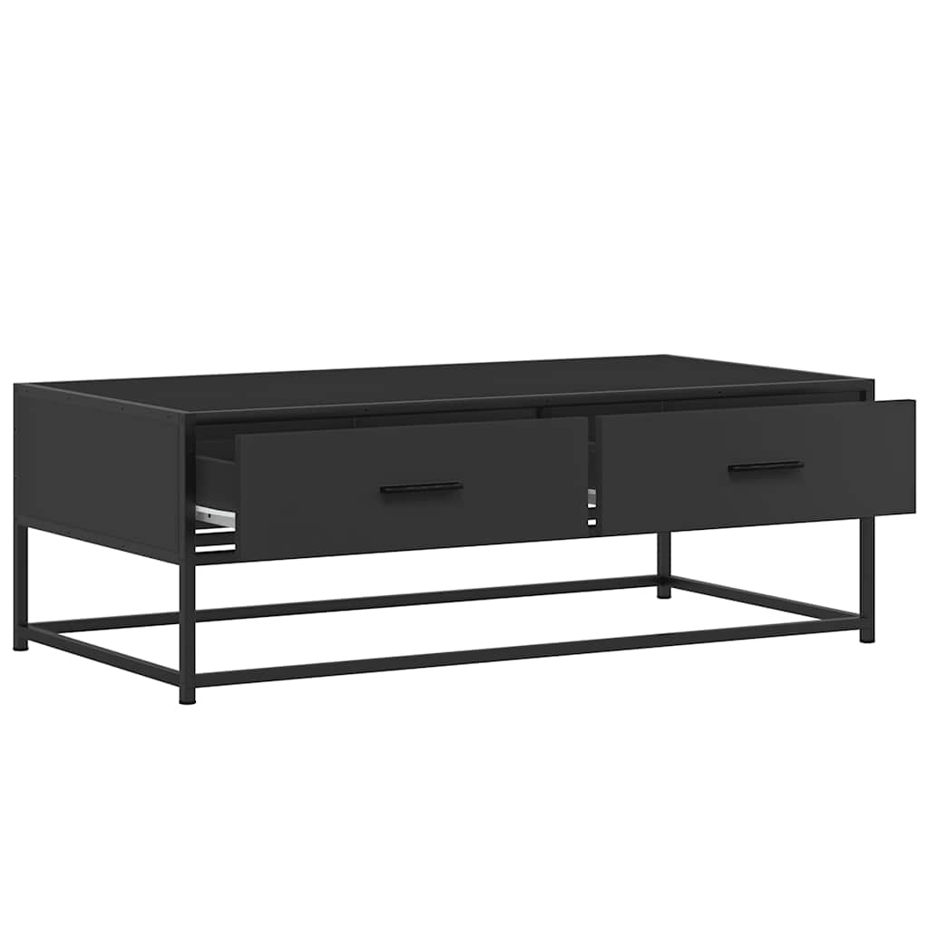 Măsuță de cafea, negru, 100x50x35 cm, lemn prelucrat și metal GartenMobel Dekor