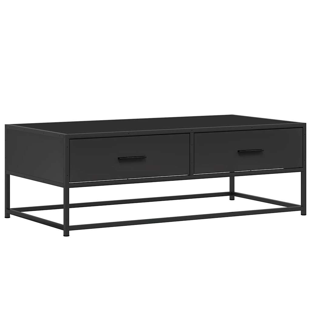 Măsuță de cafea, negru, 100x50x35 cm, lemn prelucrat și metal GartenMobel Dekor
