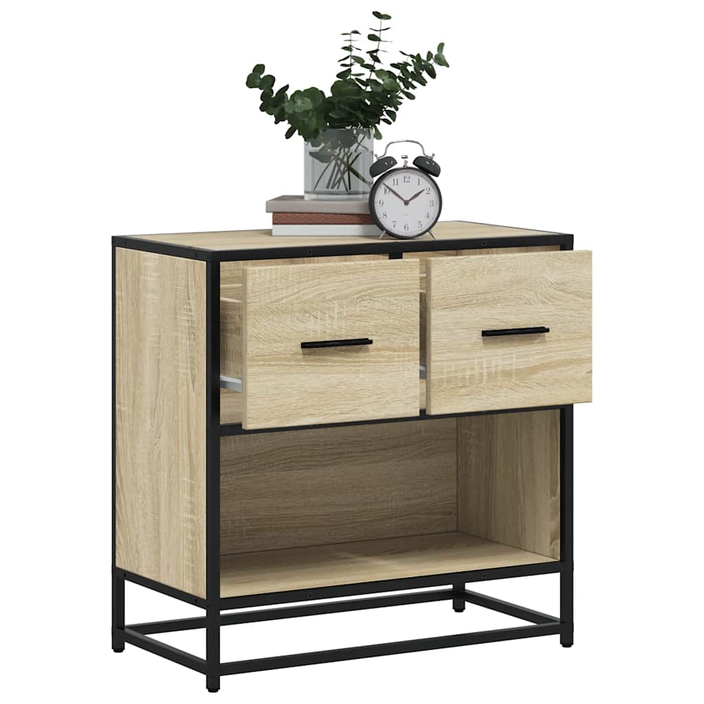 Noptiera din stejar Sonoma 60x31x60 cm lemn prelucrat si metal GartenMobel Dekor