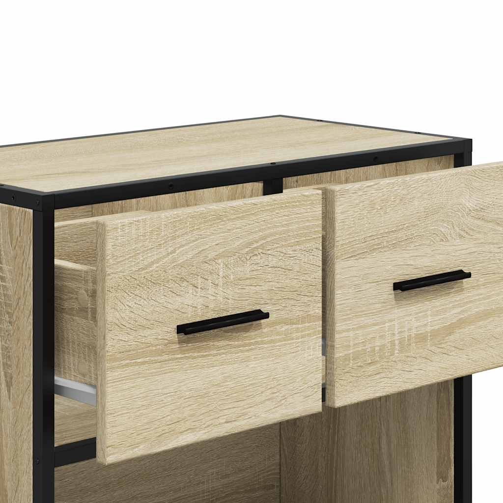 Noptiera din stejar Sonoma 60x31x60 cm lemn prelucrat si metal GartenMobel Dekor