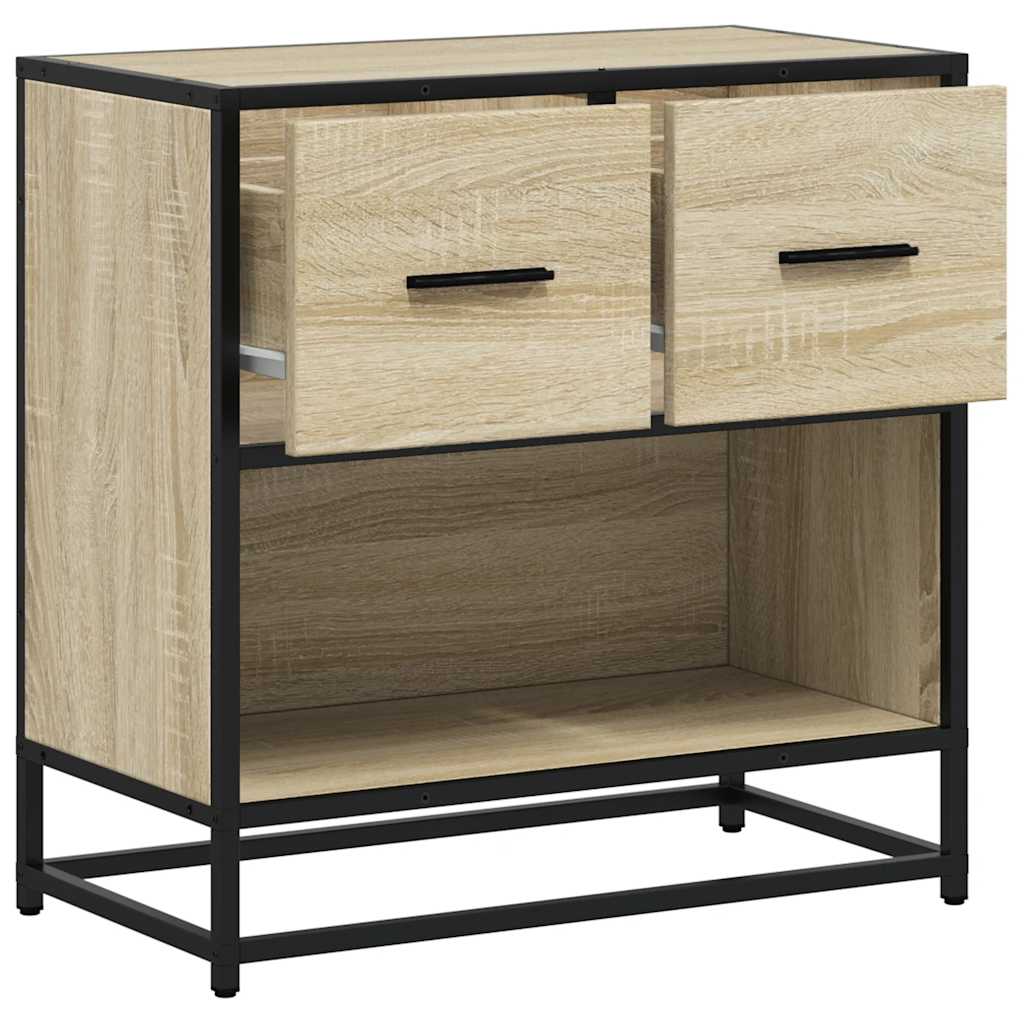 Noptiera din stejar Sonoma 60x31x60 cm lemn prelucrat si metal GartenMobel Dekor