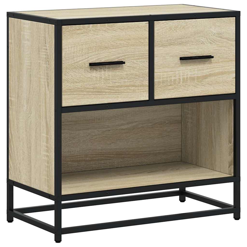 Noptiera din stejar Sonoma 60x31x60 cm lemn prelucrat si metal GartenMobel Dekor