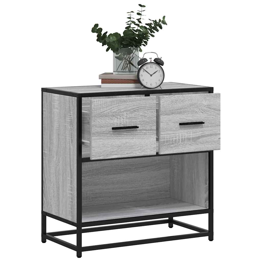 Noptiera gri Sonoma 60x31x60 cm lemn prelucrat si metal GartenMobel Dekor
