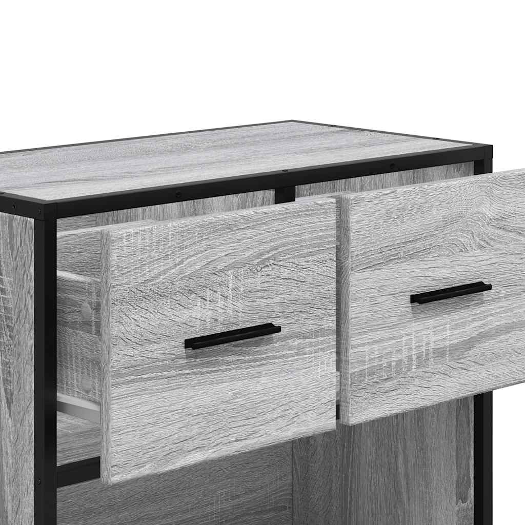 Noptiera gri Sonoma 60x31x60 cm lemn prelucrat si metal GartenMobel Dekor