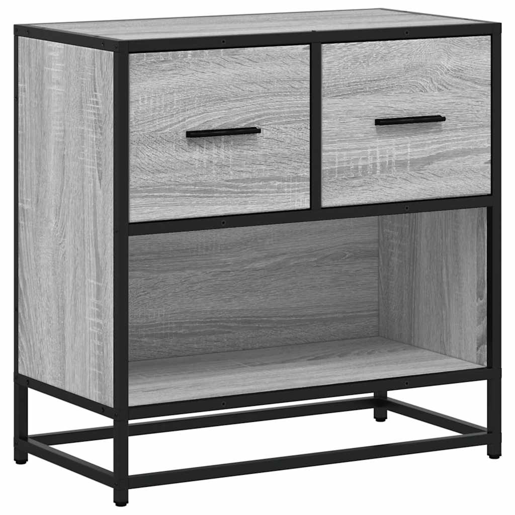 Noptiera gri Sonoma 60x31x60 cm lemn prelucrat si metal GartenMobel Dekor