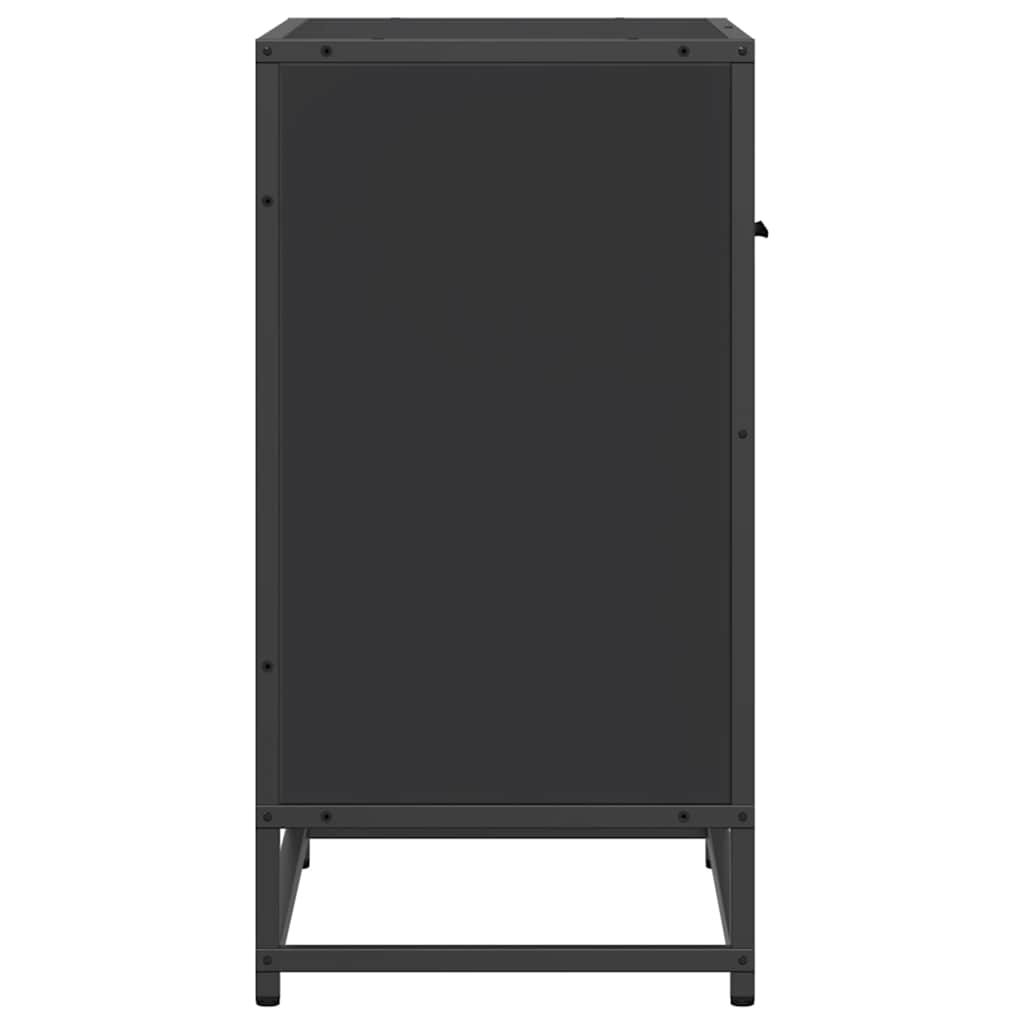 Noptiera neagra 60x31x60 cm lemn prelucrat si metal GartenMobel Dekor