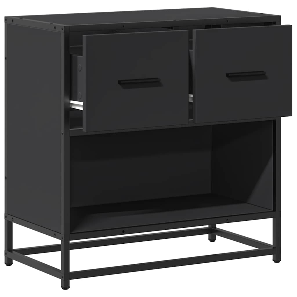 Noptiera neagra 60x31x60 cm lemn prelucrat si metal GartenMobel Dekor