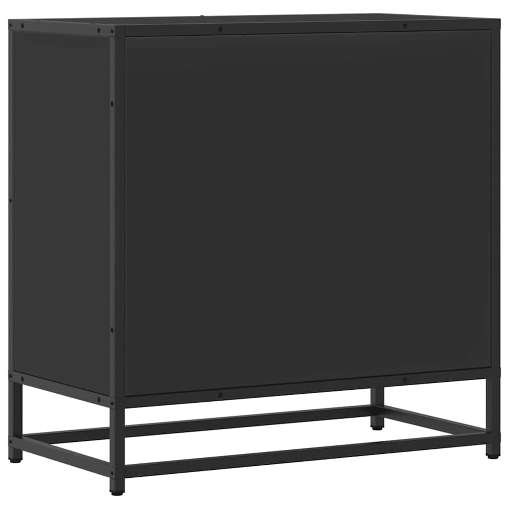 Noptiera neagra 60x31x60 cm lemn prelucrat si metal GartenMobel Dekor