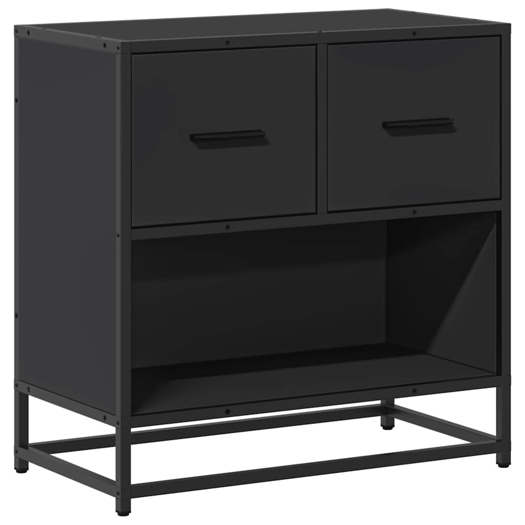 Noptiera neagra 60x31x60 cm lemn prelucrat si metal GartenMobel Dekor