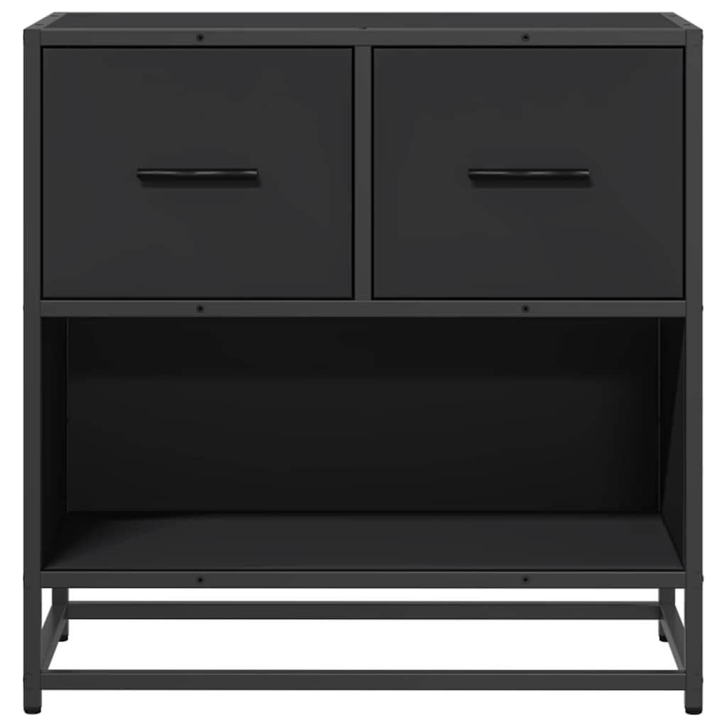 Noptiera neagra 60x31x60 cm lemn prelucrat si metal GartenMobel Dekor