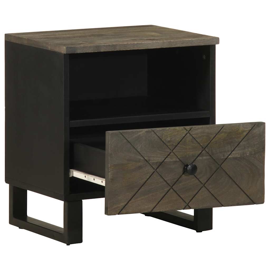 Noptiere, 2 buc., negru, 40x33x46 cm, lemn masiv de mango GartenMobel Dekor
