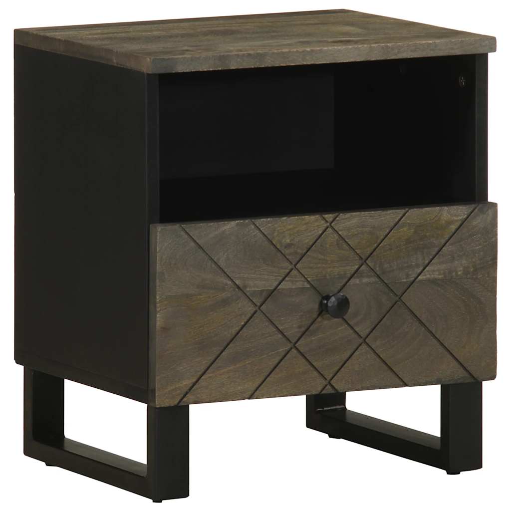 Noptiere, 2 buc., negru, 40x33x46 cm, lemn masiv de mango GartenMobel Dekor