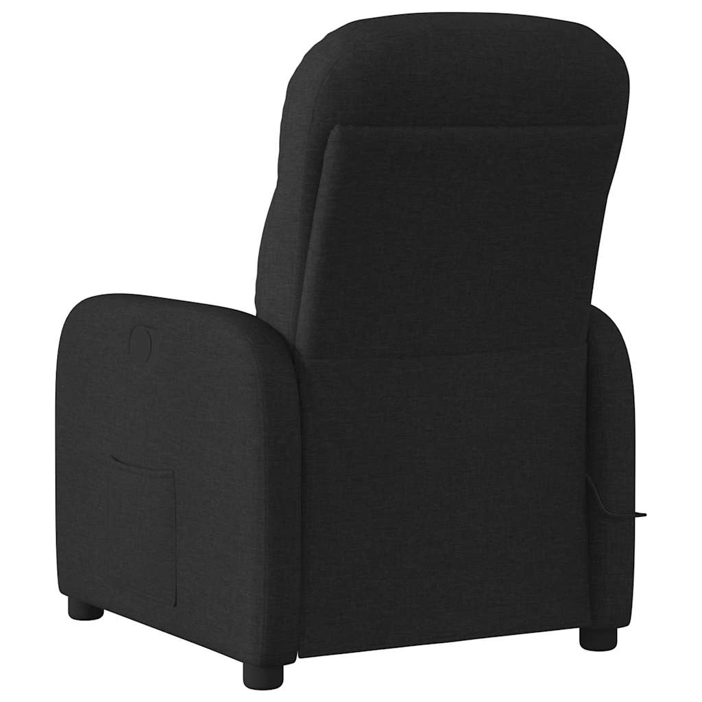 Fotoliu electric de masaj rabatabil, negru, textil GartenMobel Dekor