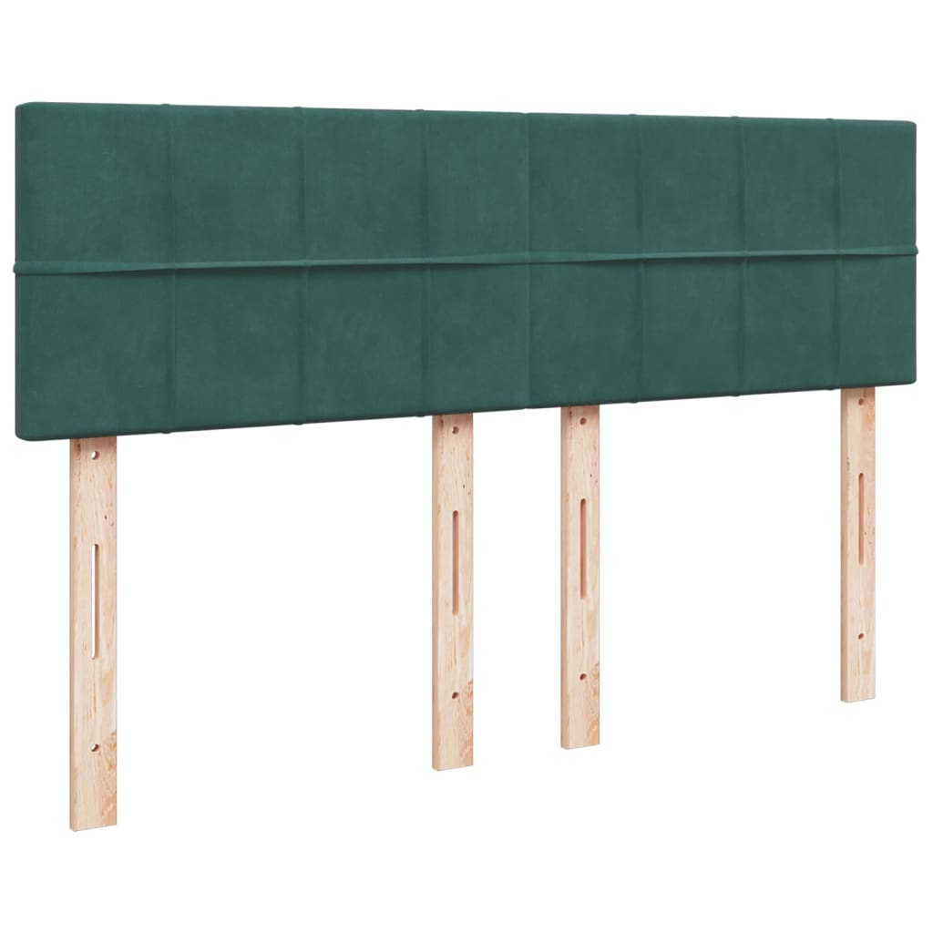 Pat box spring cu saltea, verde închis, 140x200 cm, catifea GartenMobel Dekor