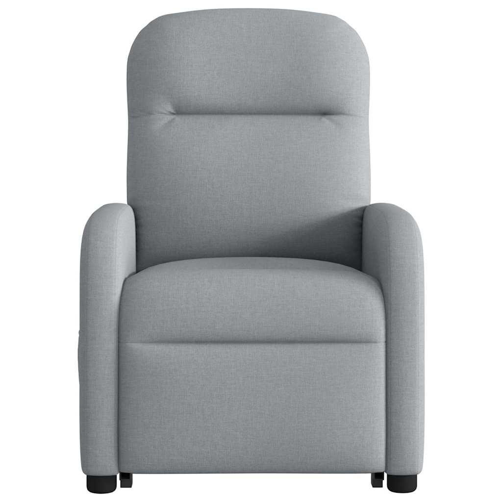 Fotoliu de masaj rabatabil cu ridicare, gri deschis, textil GartenMobel Dekor
