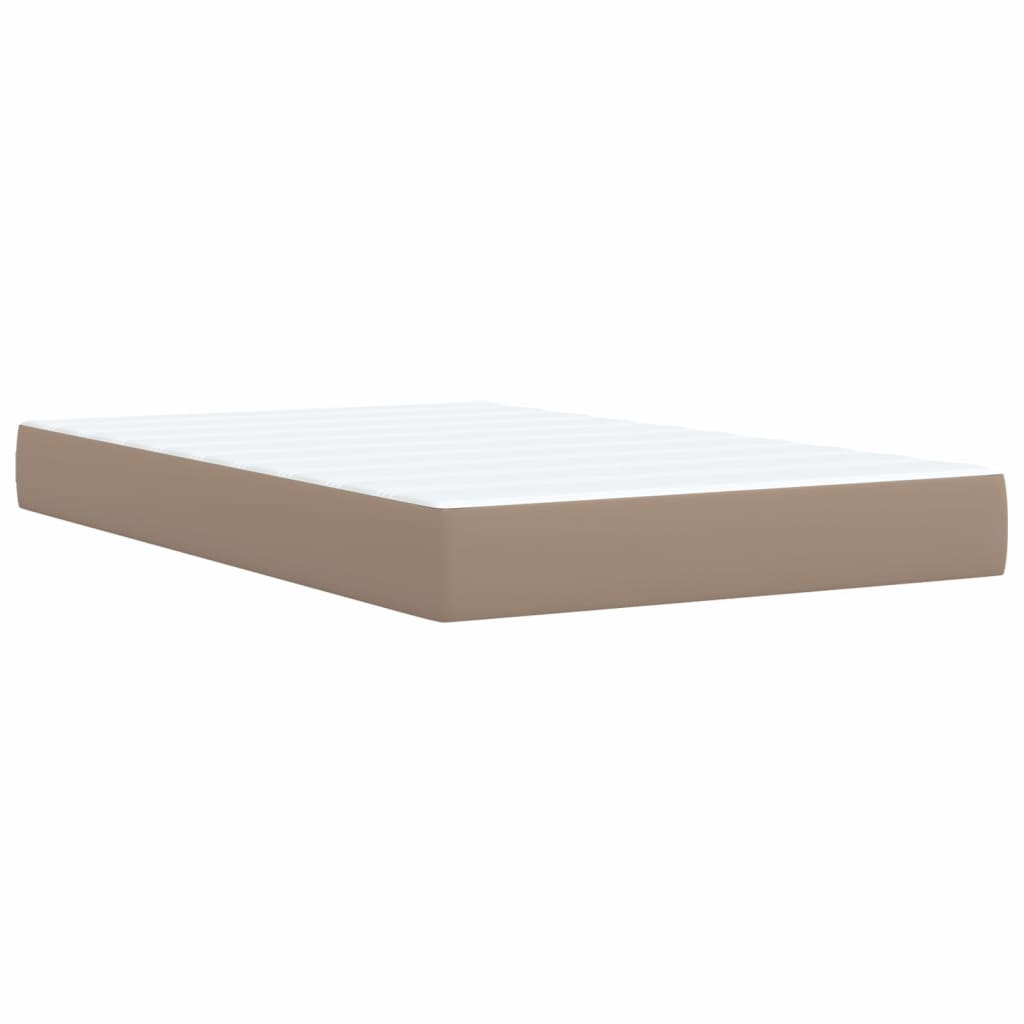 Pat box spring cu saltea, cappuccino, 120x190cm piele ecologică GartenMobel Dekor