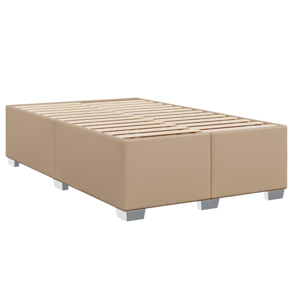 Pat box spring cu saltea, cappuccino, 120x190cm piele ecologică GartenMobel Dekor
