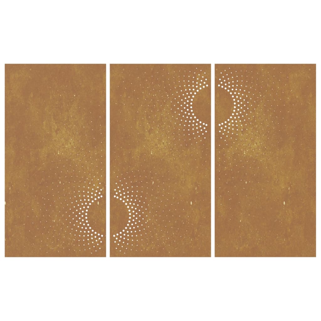 Decorațiuni perete de grădină 3 buc. 105x55cm oțel corten soare GartenMobel Dekor