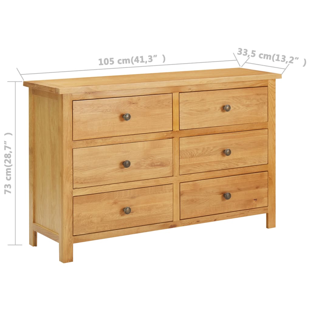 Dulap cu sertare, 105 x 33,5 x 73 cm, lemn masiv stejar GartenMobel Dekor