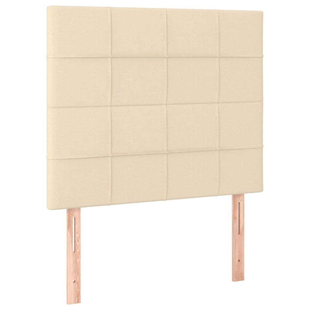 Pat box spring cu saltea, crem, 90x190 cm, textil GartenMobel Dekor