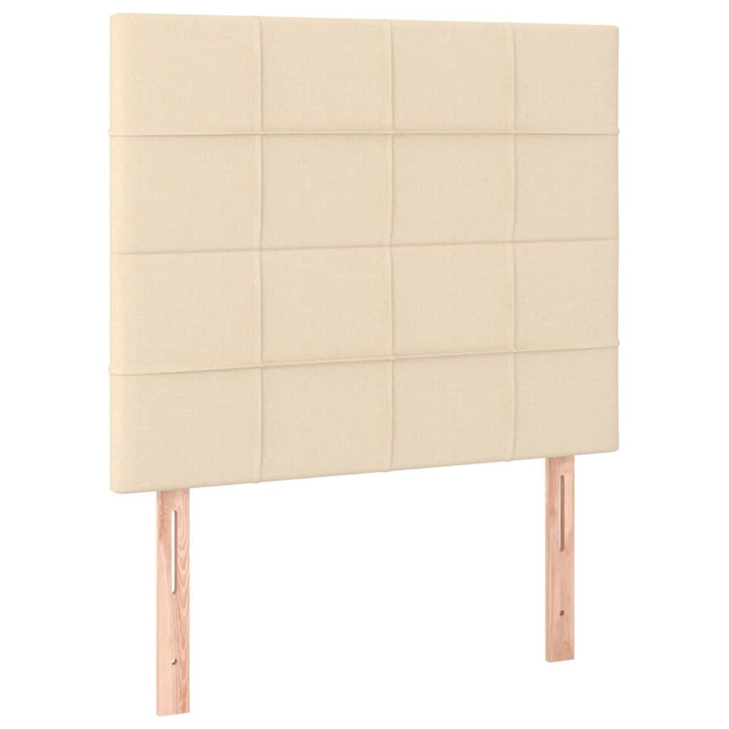 Pat box spring cu saltea, crem, 90x200 cm, textil GartenMobel Dekor