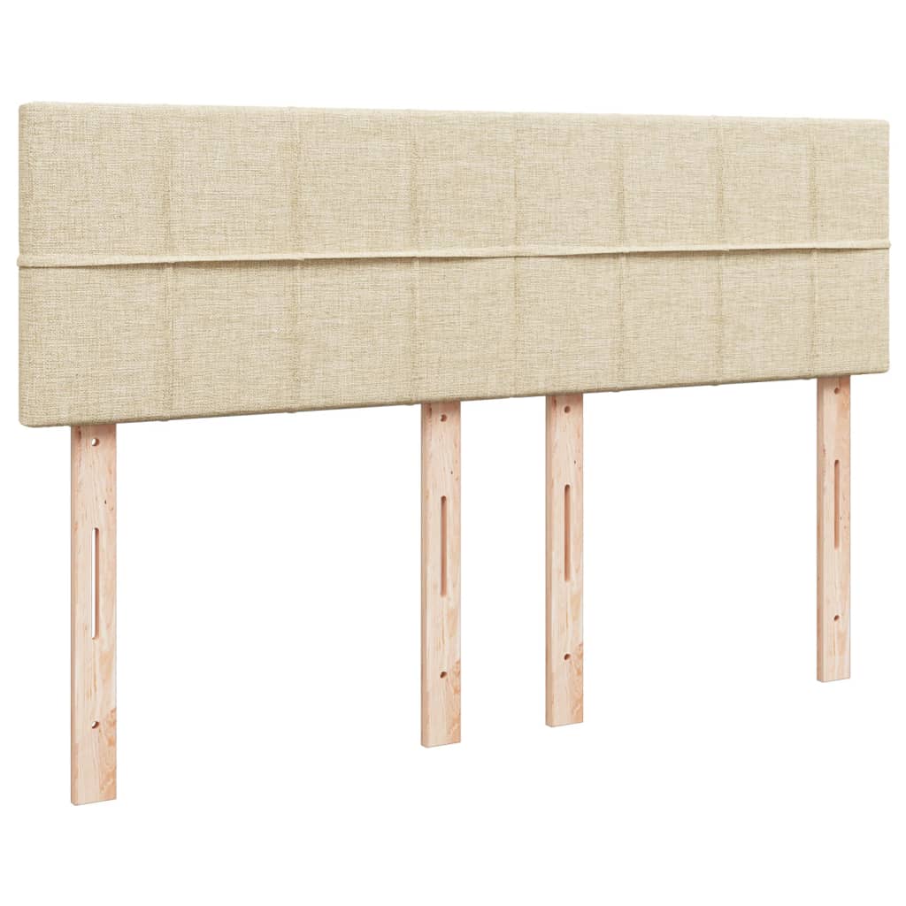 Pat box spring cu saltea, crem, 160x200 cm, material textil GartenMobel Dekor